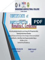 Certificate Participation: Ronaliza C. Cerdeñola