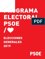 PSOE Programa Electoral Elecciones Generales 28 de Abril de 2019