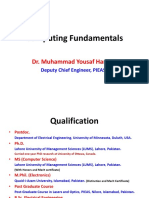 Computing Fundamentals: Dr. Muhammad Yousaf Hamza