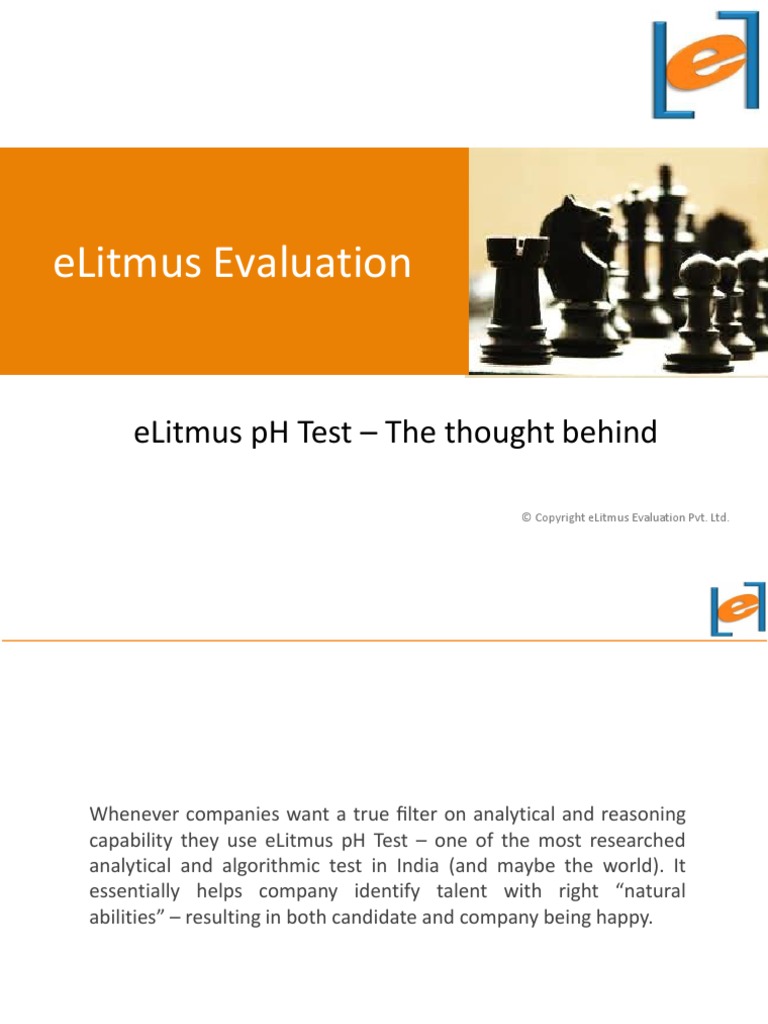 Elitmus Evaluation Elitmus PH Test The Thought Behind PDF