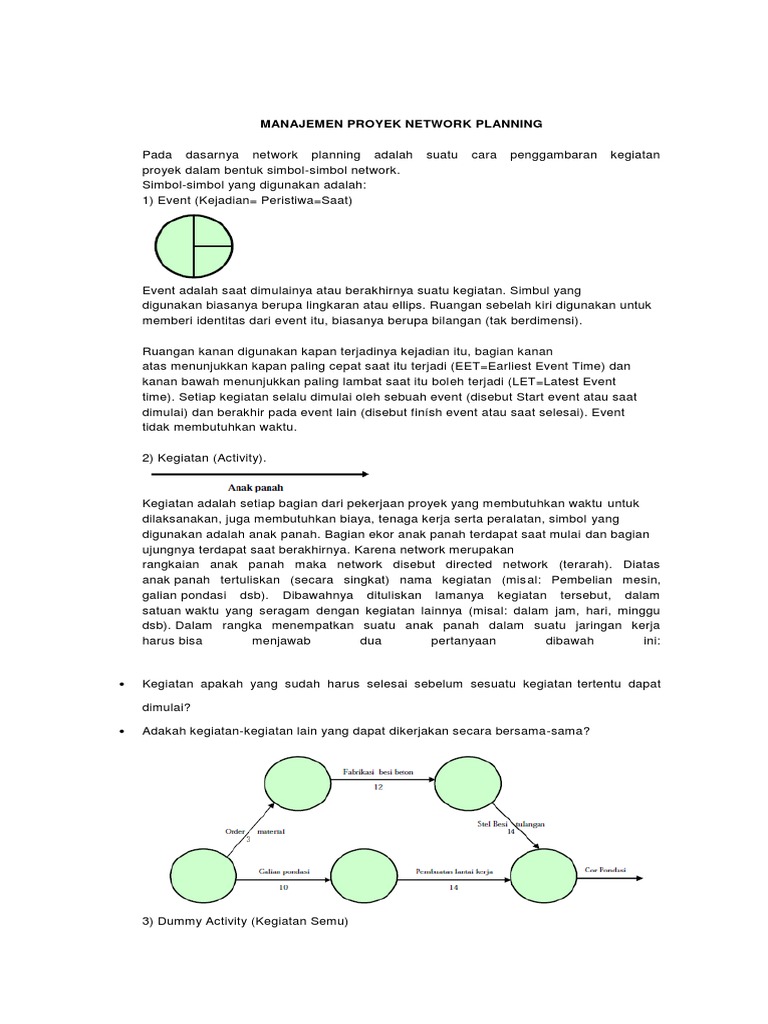 Manajemen Proyek Network Planning Pdf