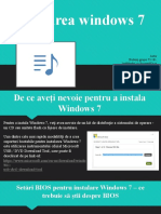 Instalarea windows 7