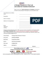 Package Design Research & Test Lab: Registration Form For Training Workshop