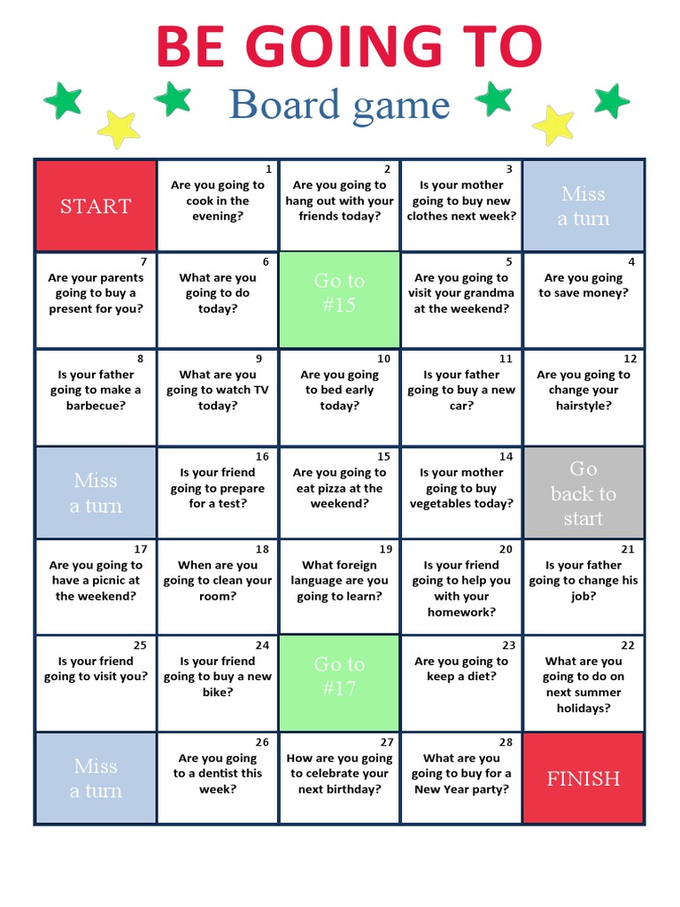 Be Going To Board Game Boardgames CLT Communicative Language Teaching ...