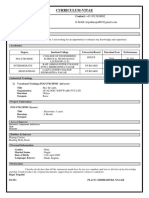 Curriculum-Vitae: Vill Nagchuari Post Kolhui Dist Siddhartha Nagar (U.P)