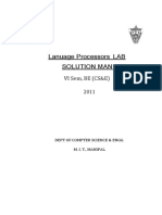 Lanuage Processors LAB Solution Manual: VI Sem, BE (CS&E) 2011