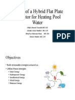Design of A Hybrid Flat Plate Collector For Heating Pool Water