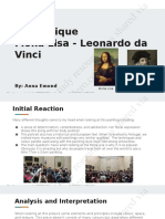 Art Critique Mona Lisa - Leonardo Da Vinci: This Study Resource Was Shared Via