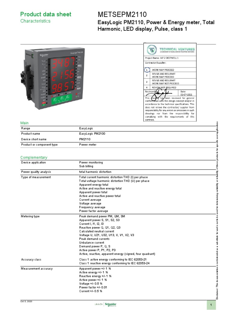 EasyLogic PM2000 Series - METSEPM2110 | PDF | Alternating Current ...