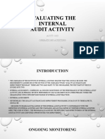 Evaluating The Internal Audit Activity: ACCT 1163 Operations Auditing