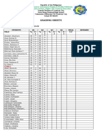 Grading Sheets: Bangsamoro Autonomous Region in Muslim Mindanao Ministry of Basic, Higher and Technical Education