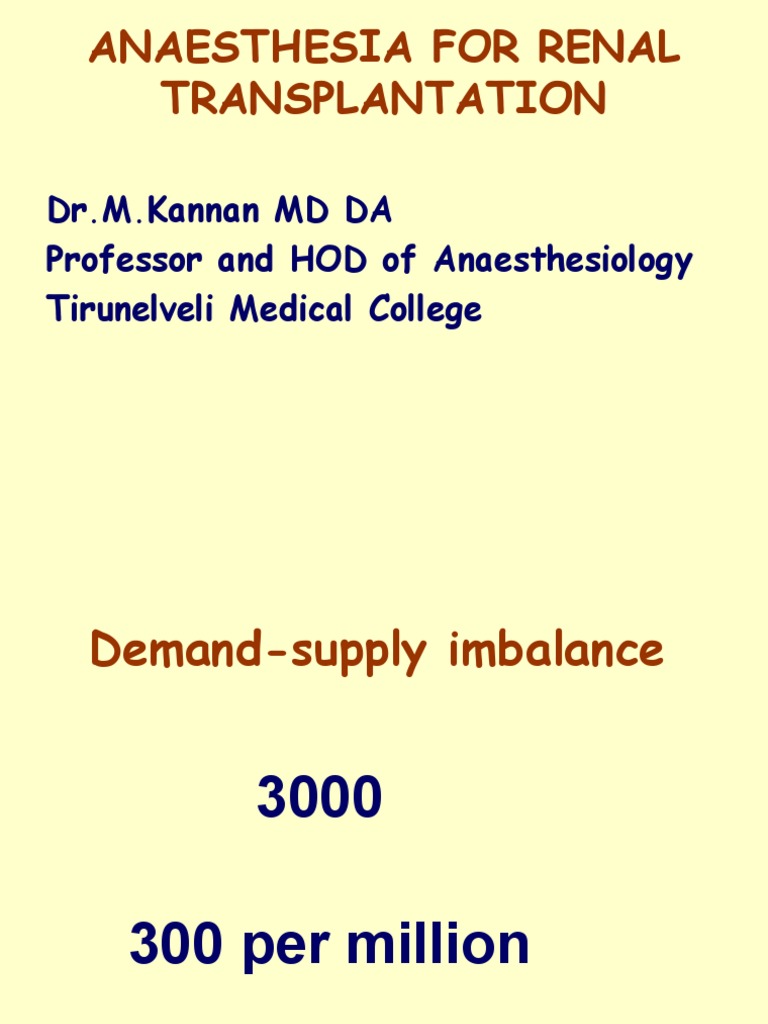 Anaesthesia Guidelines for Renal Transplant | PDF | Blood Pressure ...