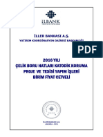 6 - 2016 Yılı Çelik Boru Hatları Katodik Koruma Proje Ve Tesisi Yapım İşleri Birim Fiyatları