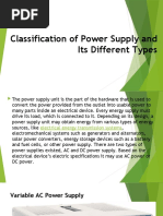 Classification of Power Supply and Its Different Types