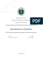 Introduction To Statistics: Haramaya University College of Computing and Informatics Department of Statistics