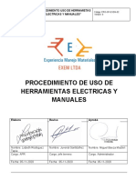 Procedimiento uso de herramientas electricas y manuales