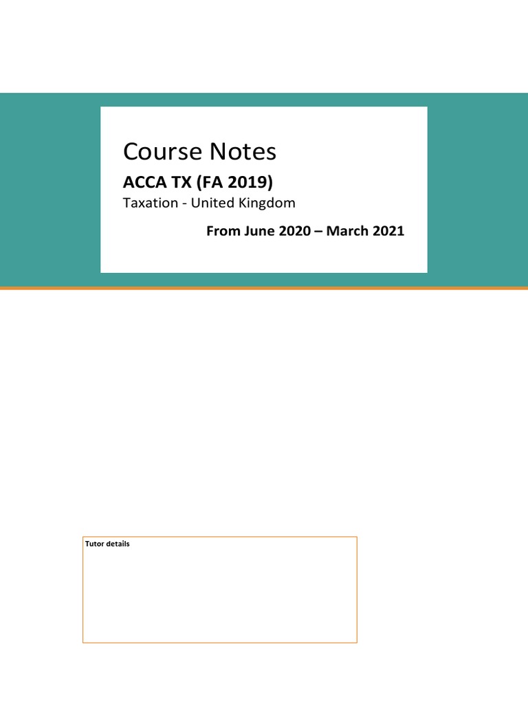 Academy Course Notes | PDF | Taxes | Dividend