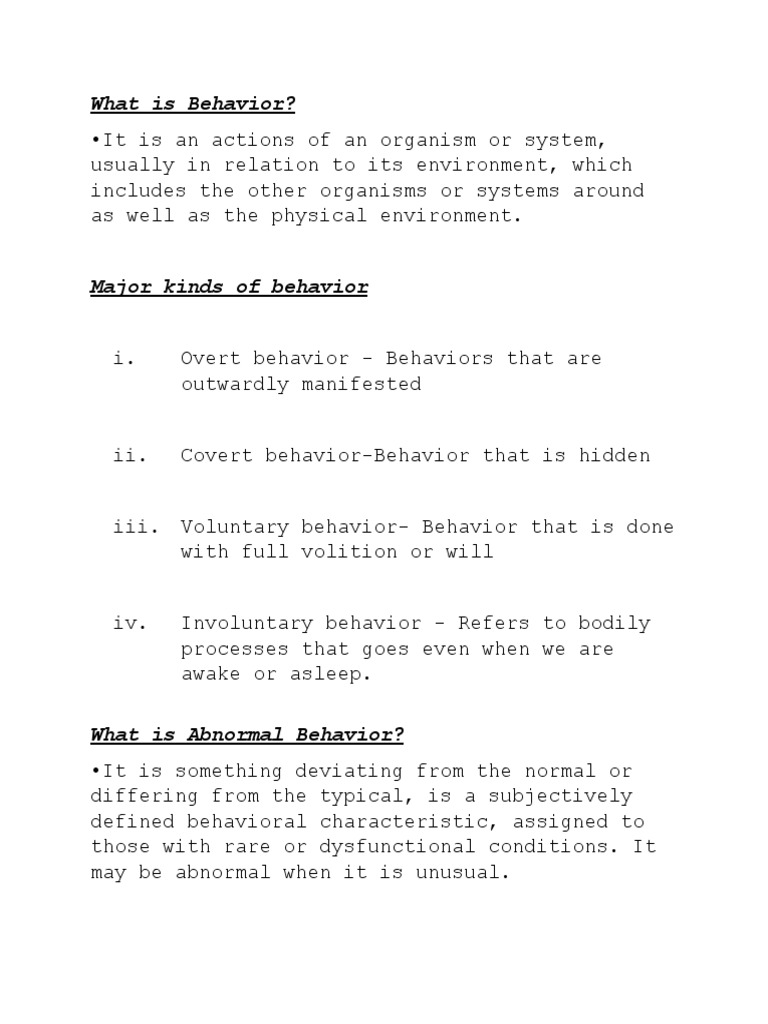 Understanding Human Behavior Types | PDF | Delusion | Major Depressive ...
