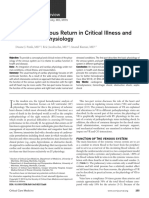 The Role of Venous Return in Critical Illness and Shock-Part I: Physiology