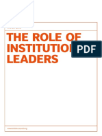 The Role of Institutional Leaders: Tvet Governance