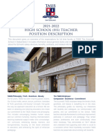 2021-2022 High School (HS) Teacher Position Description