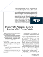 Determining The Appropriate Depth and Breadth of A Firm's Product Portfolio