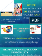 Other Characteristics of Filipino Values and Orientation - ERICA L. CANON