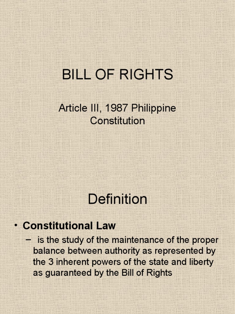 Bill of Rights: Article III, 1987 Philippine Constitution | PDF ...