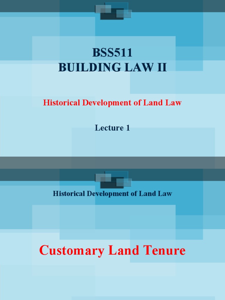 Historical Development of Land Law PDF Lease Leasehold Estate