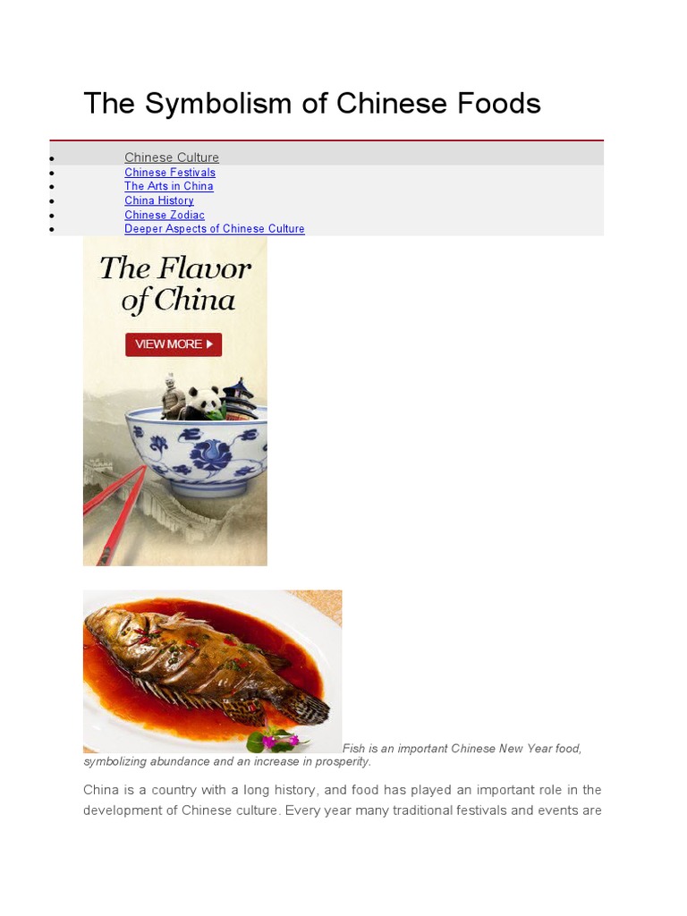 Symbolism of Chinese Foods Explained | PDF | Foods | Cuisine