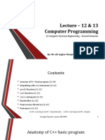 Lecture - 12 & 13 Computer Programming: 14 Computer Systems Engineering - Second Semester