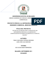 ESTUDIO DE FACTIBILIDAD PARA LA CREACIÓN DE UNA MICROEMPRESA DEDICADA A LA ELABORACIÓN Y COMERCIALIZACIÓN DE MUEBLES DE MADERA EN LA CIUDAD DE MILAGRO.”