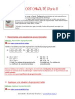 Proportionnalité (Partie 1) : I. Reconnaître Une Situation de Proportionnalité