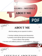 English 1 - Meeting 1: About Me