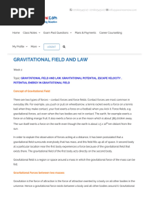 SS3 Physics GRAVITATIONAL FIELD AND LAW - Passnownow