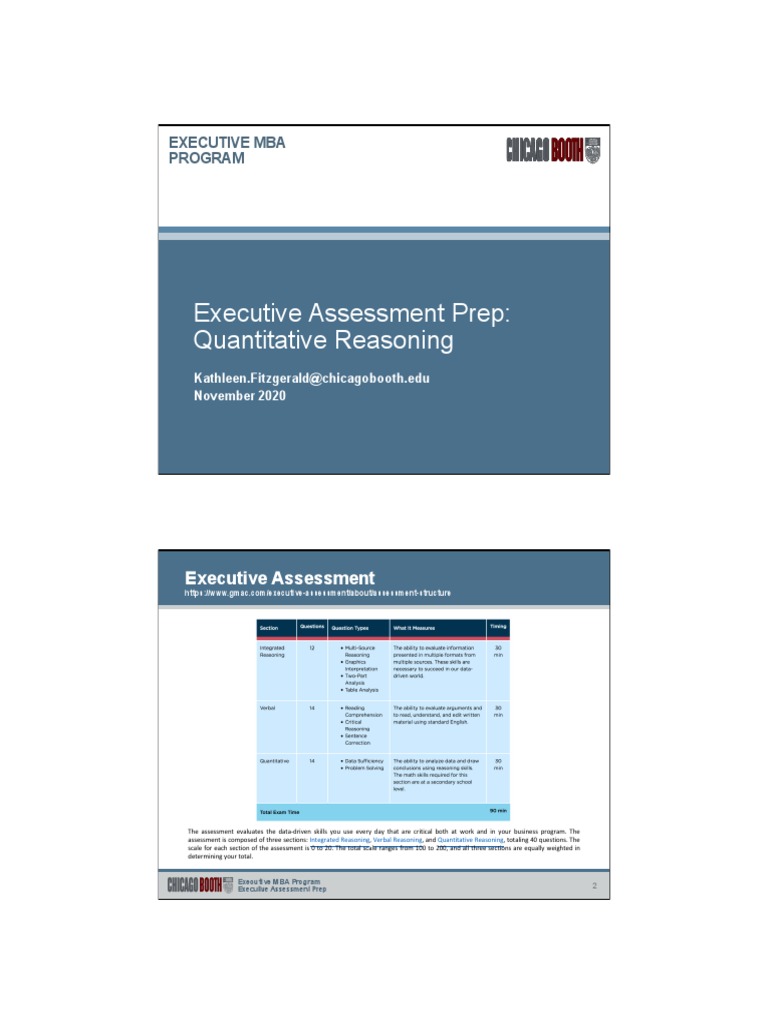 Executive Assessment Prep: Quantitative Reasoning | PDF | Inequality ...