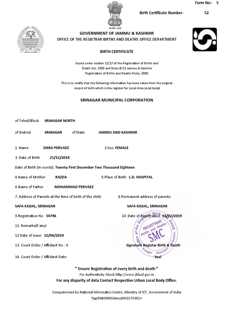 Documents Required For Sc Certificate In Jammu And Kashmir