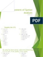 Assignment of Syntax Analysis