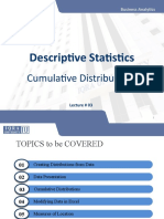 Descriptive Statistics: Cumulative Distributions