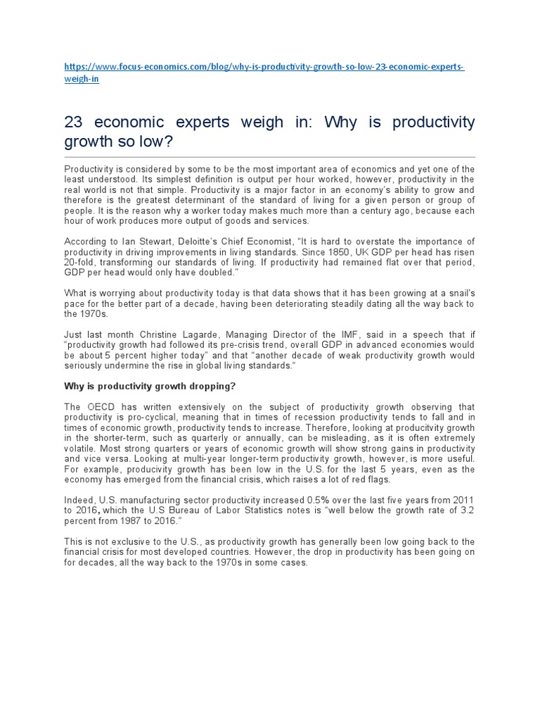 23 Economic Experts Weigh In Why Is Productivity Growth So Low? PDF(01)