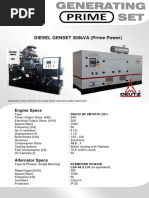 DIESEL GENSET 300kVA (Prime Power) : Engine Specs