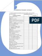 Determinantes, pronomes e quantificadores - atividades