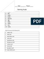 Naming Acids Worksheet