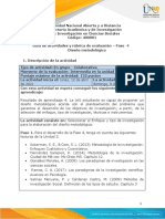 Guia de actividades y Rúbrica de evaluación - Fase 4 -  Diseño metodológico