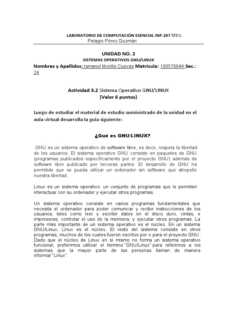 Introducción a GNU/Linux y su Kernel | PDF | Distribución de Linux ...
