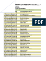 Format Import Nilai Pts Dan Pas Kelas Kelas 7 A