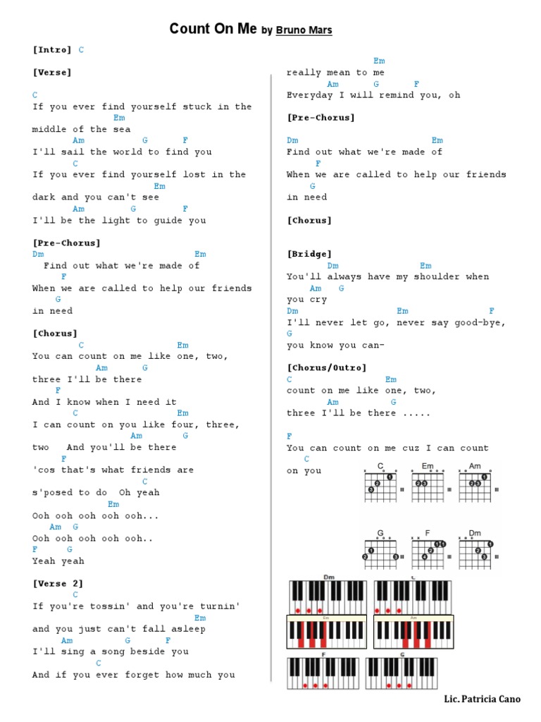 Count On Me. Chords. | PDF | Song Structure | Vocal Music