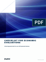 Checklist For Economic Evaluations: Critical Appraisal Tools For Use in JBI Systematic Reviews