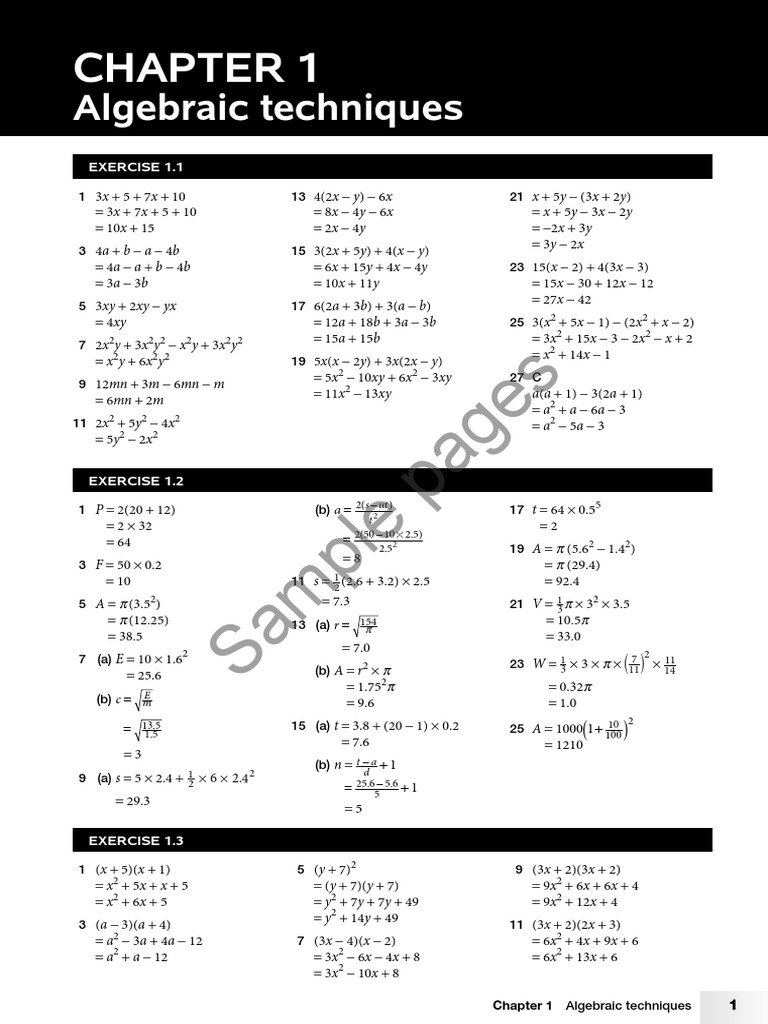 Sample Pages Algebraic Techniques