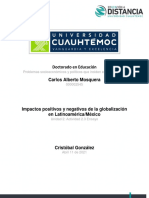 Impactos Positivos y Negativos de La Globalización en Latinoamérica-México - Mosquera - Carlos - Ensayo - Actividad 2.3